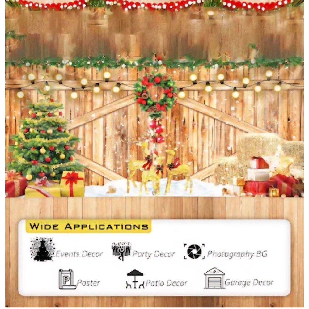 7x13ft Aprox Christmas Barn Wood Photography Backdrop for Holiday Celebrations - Picture 4 of 6